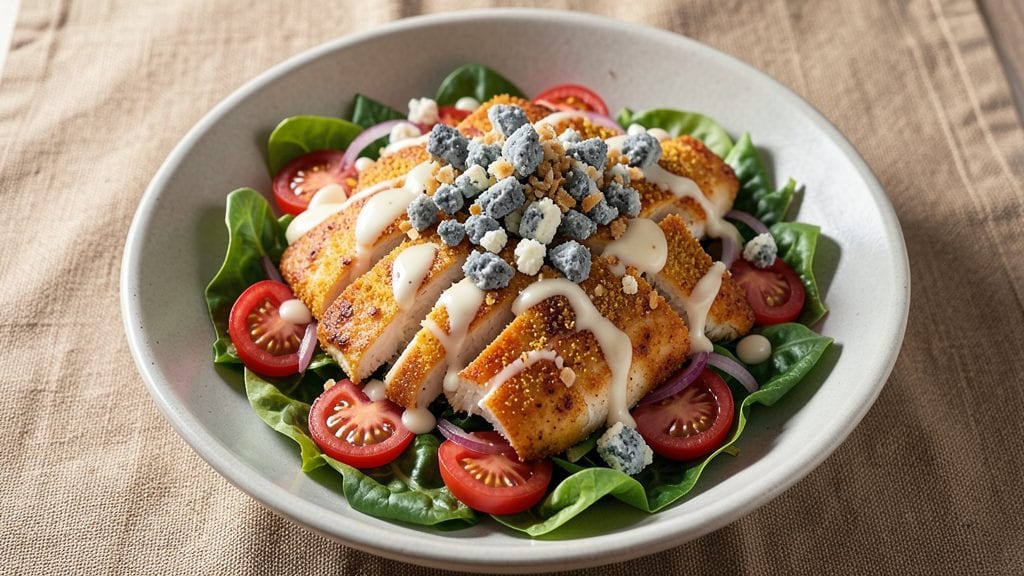 House of Prime Rib Salad Copycat Recipe: Crispy Cornmeal-Crusted Chicken with Creamy Ranch Dressing