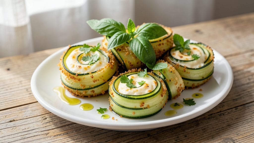 Zucchini Rolls Recipe: Cheesy-Stuffed Spirals With Crispy Edges